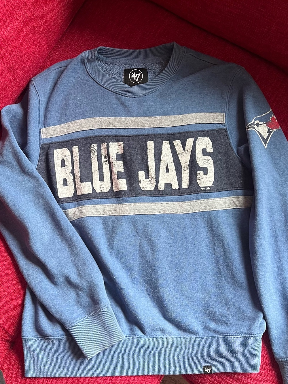 '47 Light Blue Crewneck Sweatshirt with Branded Neck Tag